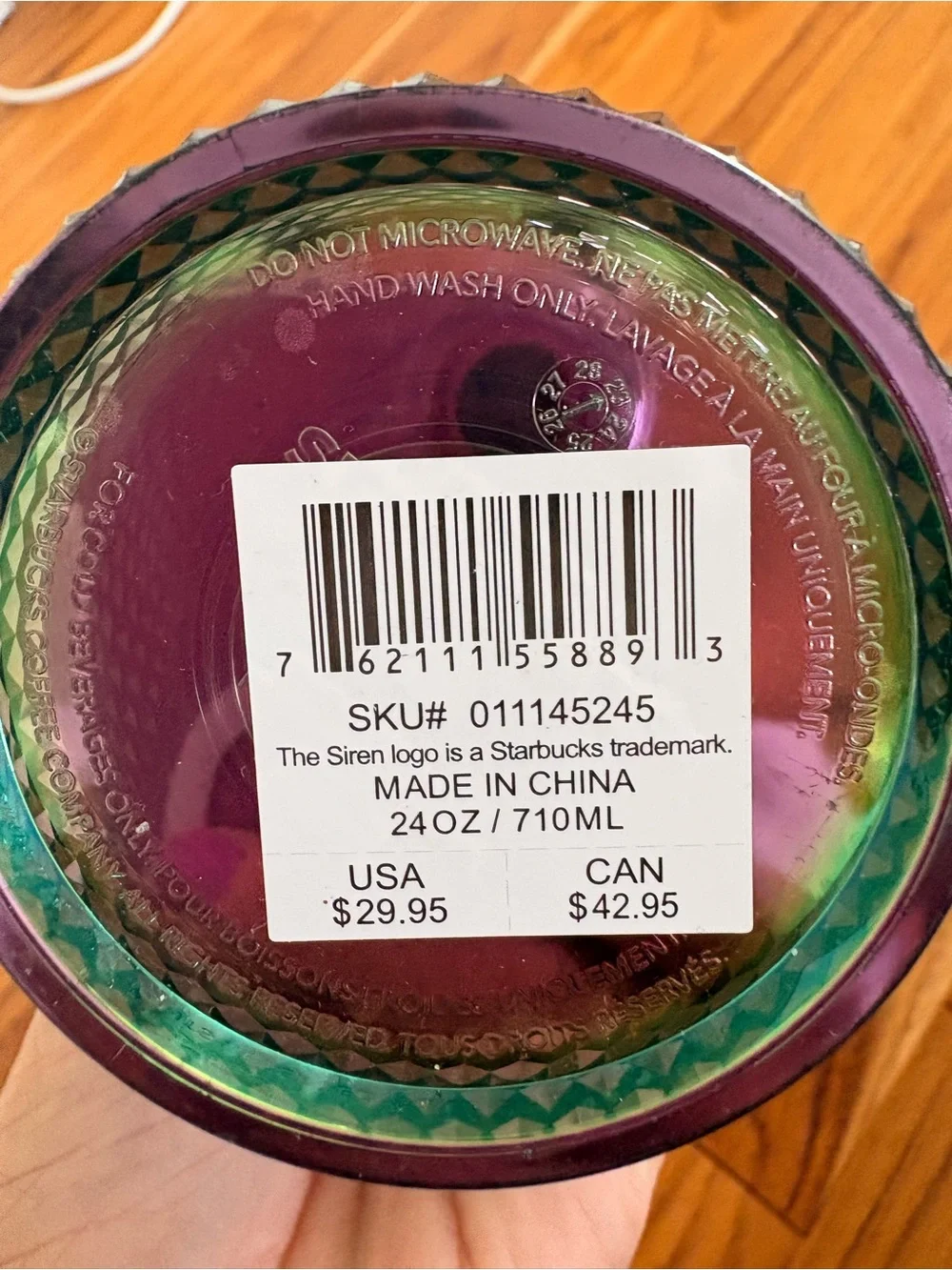Starbucks Iridescent Studded Tumbler - Blue Purple Green